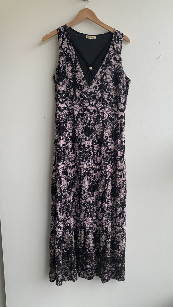 Pre-Ownd Brochure Pink/Black Sleeveless Maxi Dress - Size Medium (Estimated)