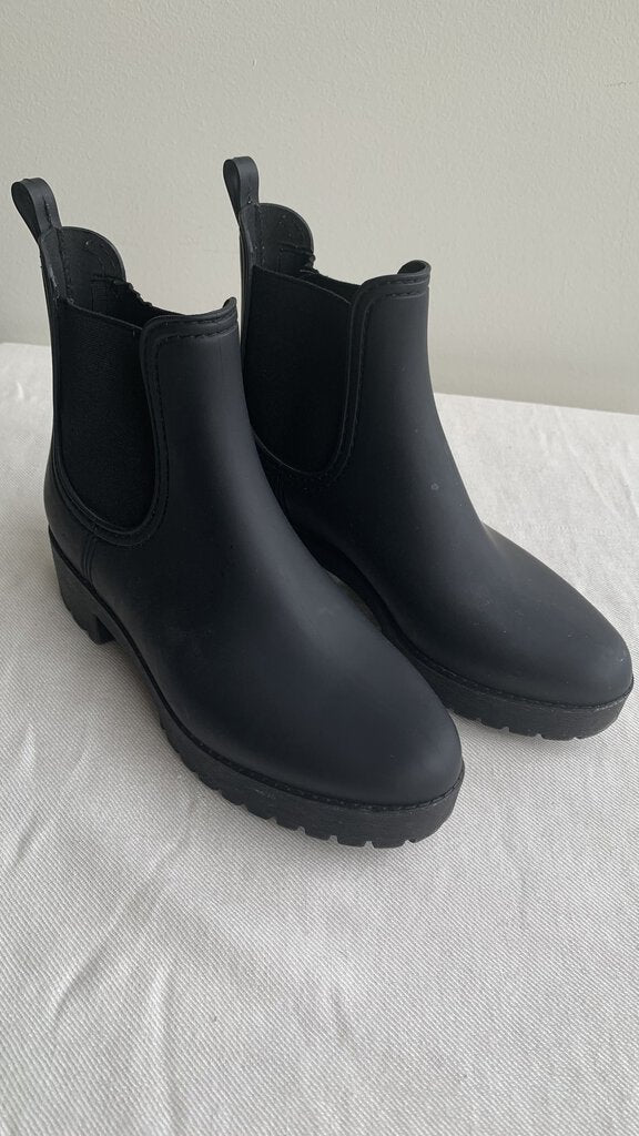 Pre-Owned Jeffery Campbell Black Chelsea Rain Boots - Size 7 (Estimated)