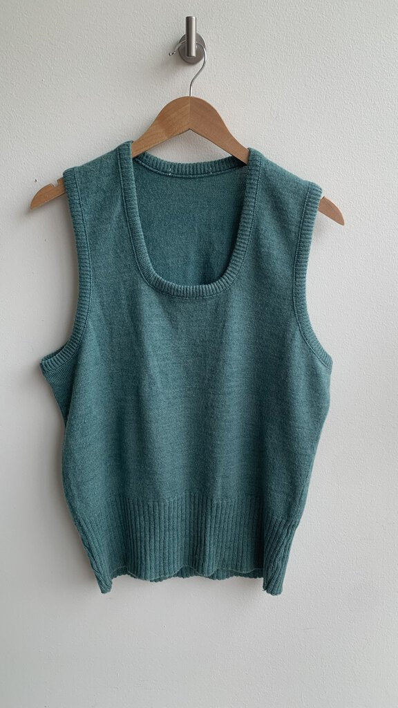 Pre-Owned Green Knit Pullover Vest - Size Large (Estimated)