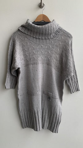 Pre-Owned Schwiing Grey Knit Turtle Neck Sweater Dress- Size Large