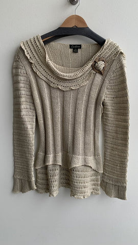 Pre-Owned Cartise Tan Knit Sweater- Size Medium