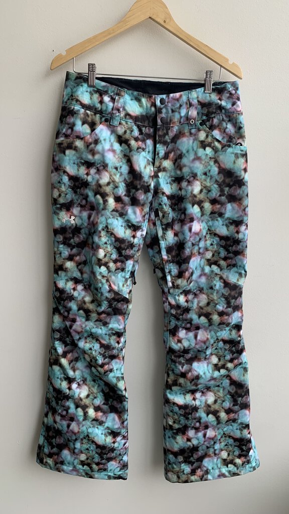 Pre-Owned Under Armour Blue/Green Snow Pants- Size Medium