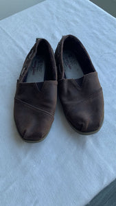 Pre-Owned Bobs Brown Moccasin Style Flat Slip on Shoes- Size 6