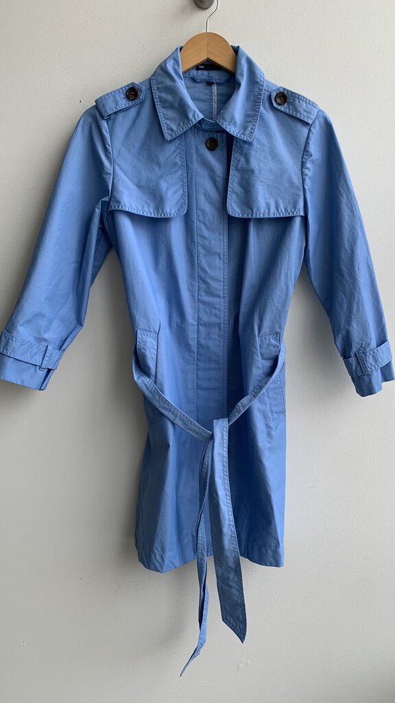 Pre-Owned Gap Blue Trench Coat - Size Medium