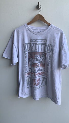 Pre-Owned Philcos Off-White Led Zepplin Band Tee - Size X-Large