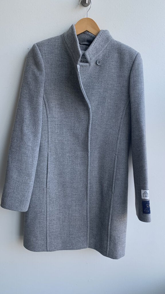 Pre-Owned Babaton Grey Wool Tailored Coat - Size Small