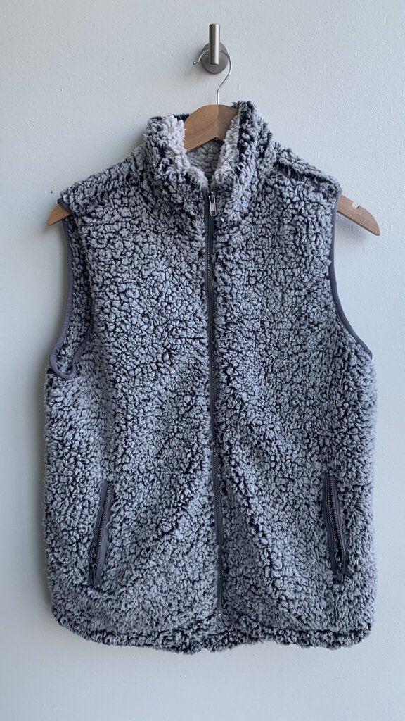 Pre-Owned Thread & Supply Teddy Grey Zip Front Vest- Size Small