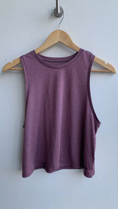 Pre-Owned PINK Heathered Purple Cropped High Neck Tank Top- Size Small