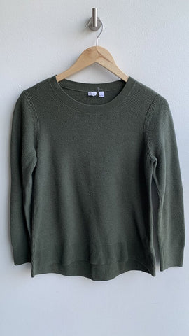 Pre-Owned Gap Green Waffle Knit Sweater- Size Medium