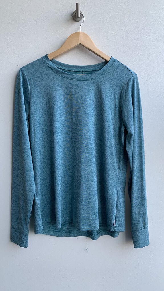 Pre-Owned Eddie Bauer Aqua Blue Long Sleeve Thumb Hole- Size Medium