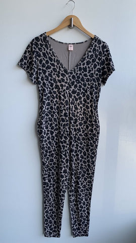 Pre-Owned Smash + Tess Short Sleeve Leopard Print Jumpsuit - Size XXS