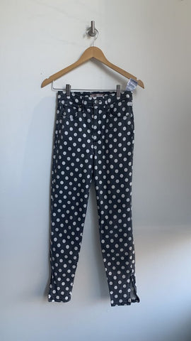 Pre-Owned Guess Black/White Polka Dot Skinny Jeans - Size 27