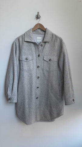 Pre-Owned Gentle Fawn Grey Knee Length Shacket - Size Small