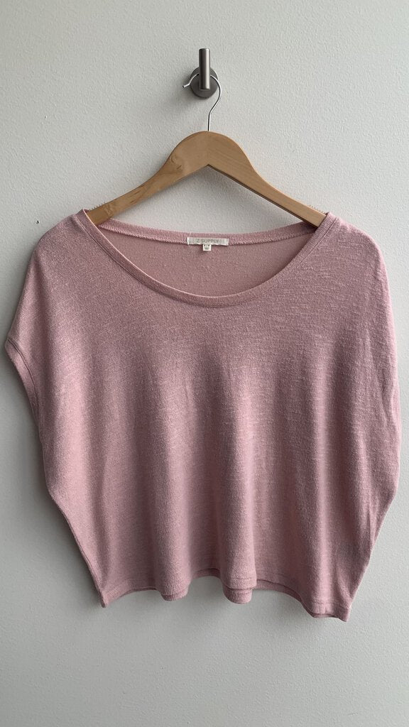 Pre-Owned Z Supply Pink Cropped Sleeveless Flowy Top- Size Small