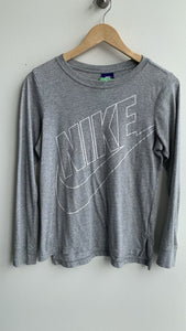 Pre-Owned Nike Grey Logo Front Long Sleeve Top- Size X-Small