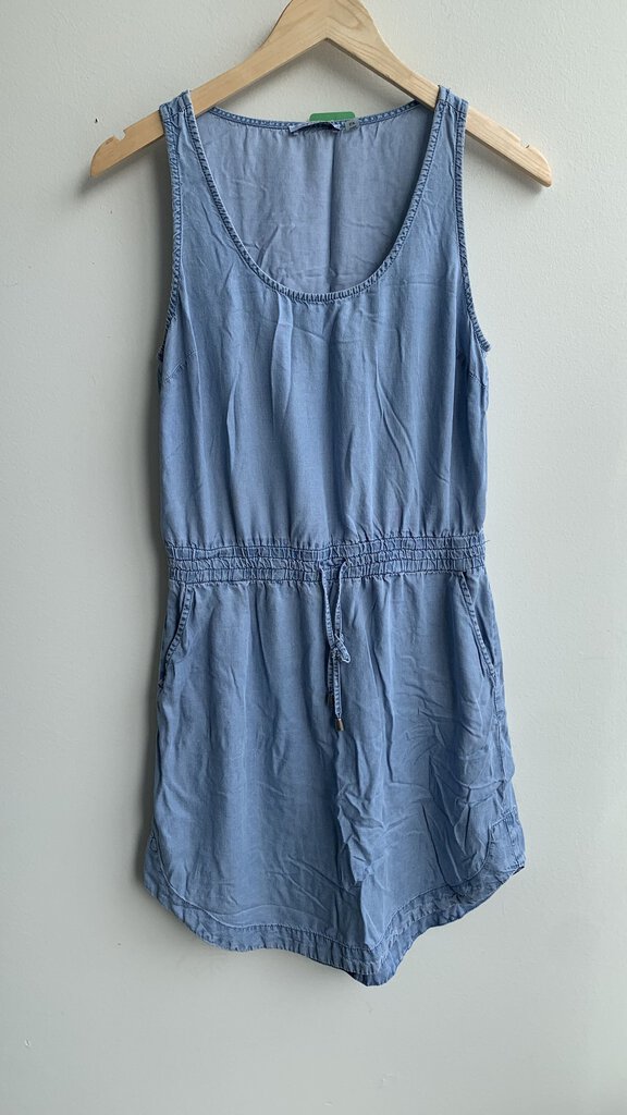 Pre-Owned Dex Denim Blue Drawstring Waist Dress- Size Small