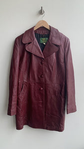 Pre-Owned Coast Sportswear LTD Burgundy 500 Series Genuine Leather Jacket- Size 19