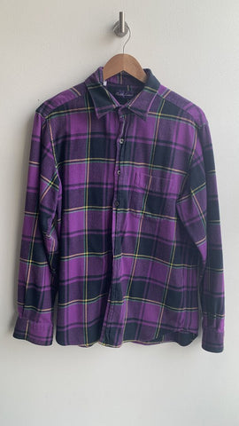 Pre-Owned Ralph Lauren Purple Plaid Button Up Top- Size Large