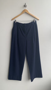 Pre-Owned Zara Navy Pleat Wide Leg Trouser- Size 28