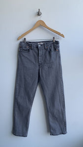 Pre-Owned Levi's Grey/Black Wedgie Straight Button Fly Jeans- Size 30