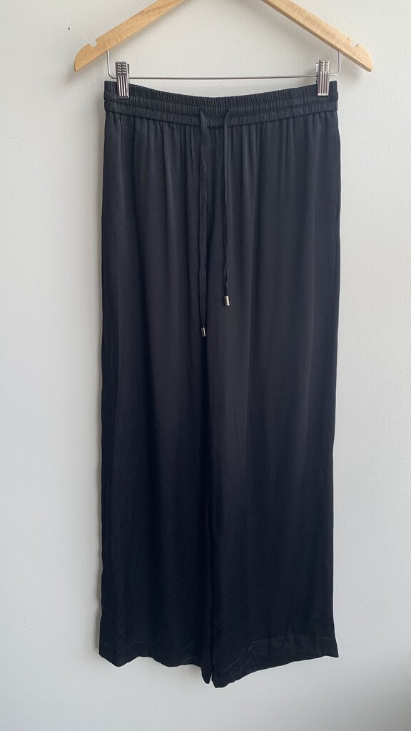 Pre-Owned Iris & Ink Black Satin Crepe Drawstring Pant- Size Small (Estimated)