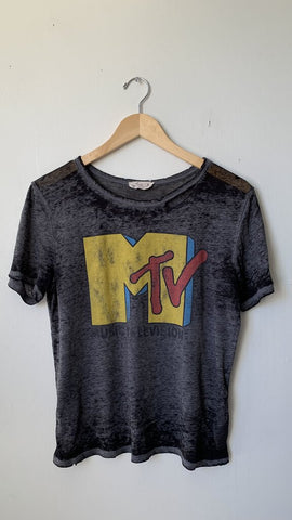 Pre-Owned Hollister Grey MTV Tee - Size Medium