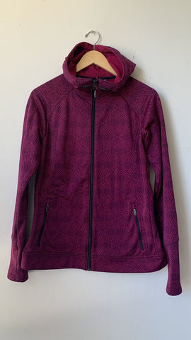 Pre-Owned Columbia Purple Dotted Hooded Athletic Jacket - Size Large