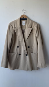 Pre-Owned Part Two Tan Double Breasted Oversized Blazer- Size Medium