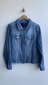 Pre-Owned Liverpool Light Wash Raw Hem Denim Jacket- Size X-Large