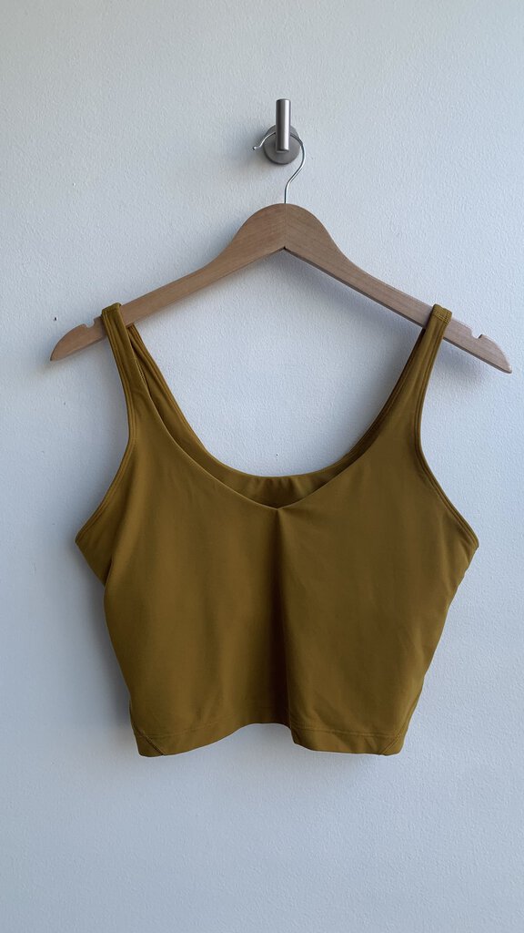 Pre-Owned Lululemon Golden Yellow Align V-Neck Sports Bra- Size 12