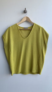 Pre-Owned Dex Lime Green Sleeveless Boxy Tee- Size Small