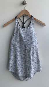 Pre-Owned Lululemon Grey Heathered High Neck Built in Sports Bra Tank Top- Size 6