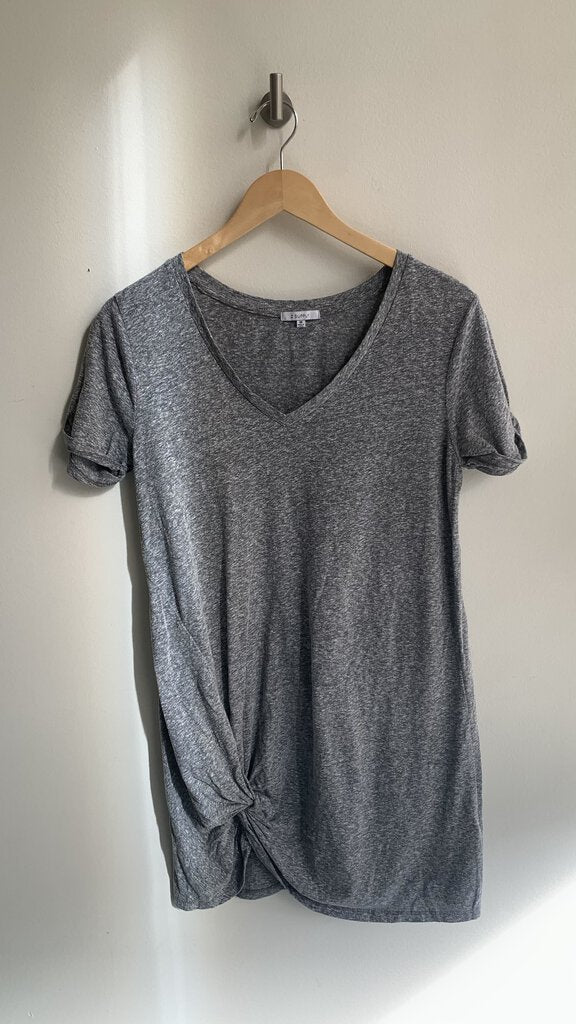 Pre-Owned Z Supply Heathered Grey Knotted Hem T-Shirt Dress- Size Medium