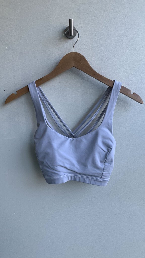 Pre-Owned Lululemon Light Grey Criss-Cross Sports Bra - Size 8