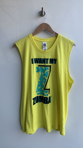 Pre-Owned Zumba Wear Neon Yellow Long Tank - Size M/L