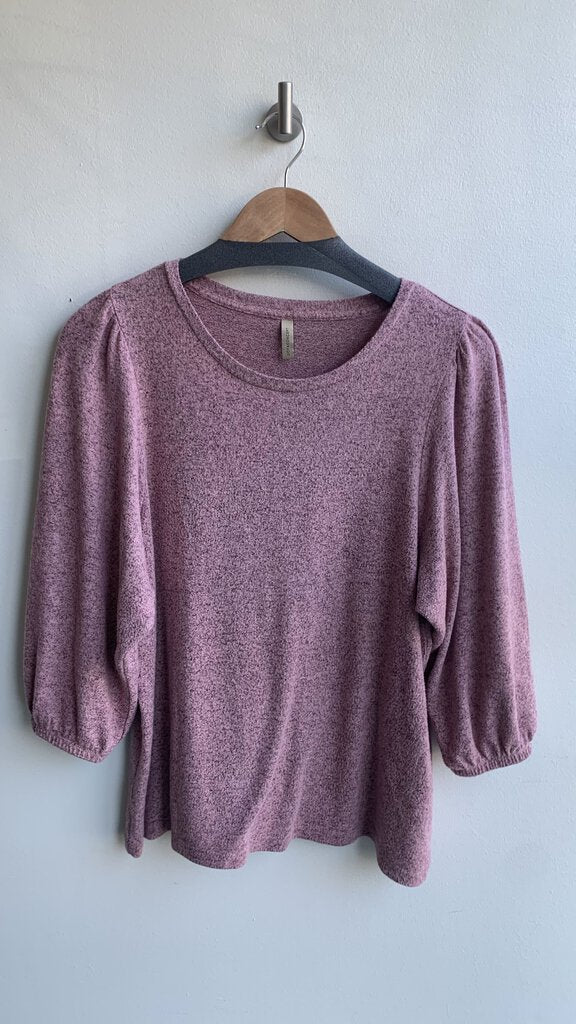 Pre-Owned Soyaconcept Pink Biara Elastic 3/4 Sleeve Top - Size Medium