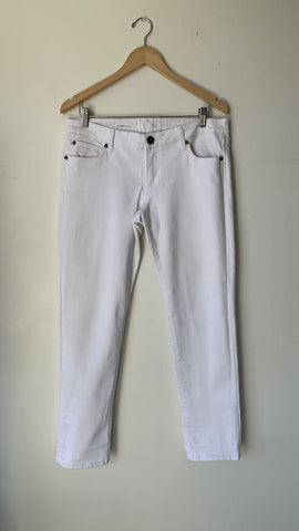 Pre-Owned Kut from the Kloth White 'Catherine' Boyfriend Denim- Size 8