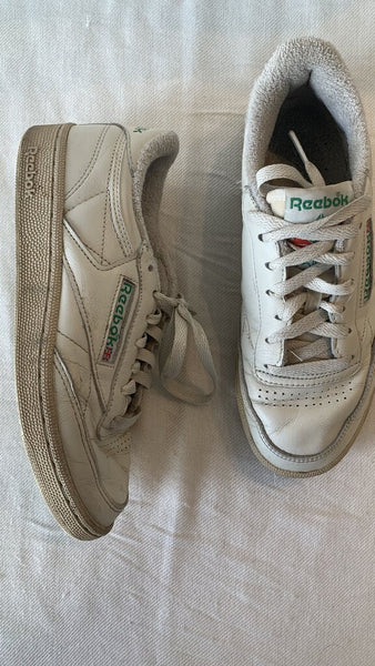 Pre-Owned Reebok White Vintage Lace Up Runners- Size 5.5