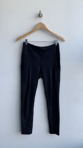 Pre-Owned Zyia Active Black Double Side Pocket Capri Legging - Size 6-8