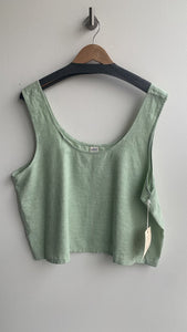 Central Standard Seafoam High Neck Boxy Crop Tank (NWT)- Size X-Large