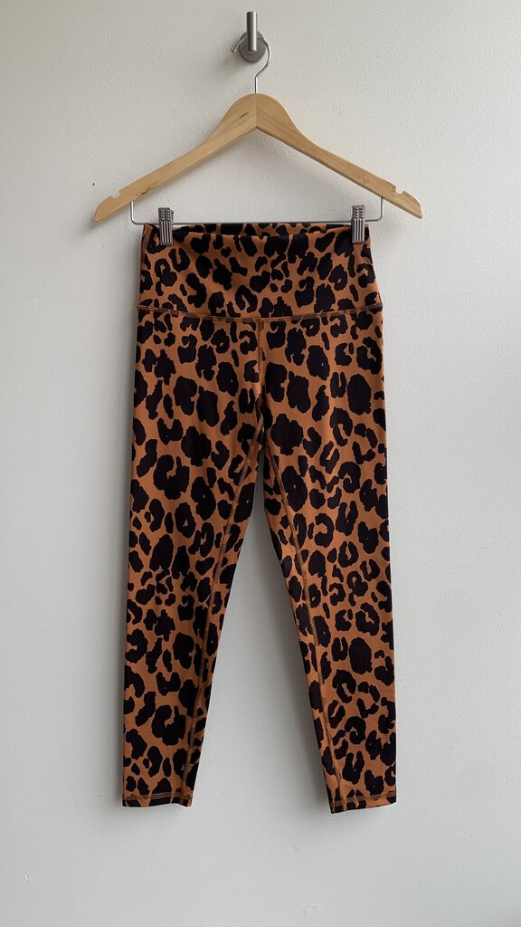 Pre-Owned Fleo Brown/Black Leopard Leggings- Size Medium