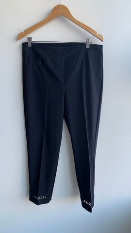 Pre-Owned Joseph Ribkoff Black Cut-Out Ankle Detail Pant - Size 14