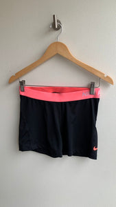 Pre-Owned Nike Dri-Fit Black with Neon Pink Band Spandex Shorts - Size Large