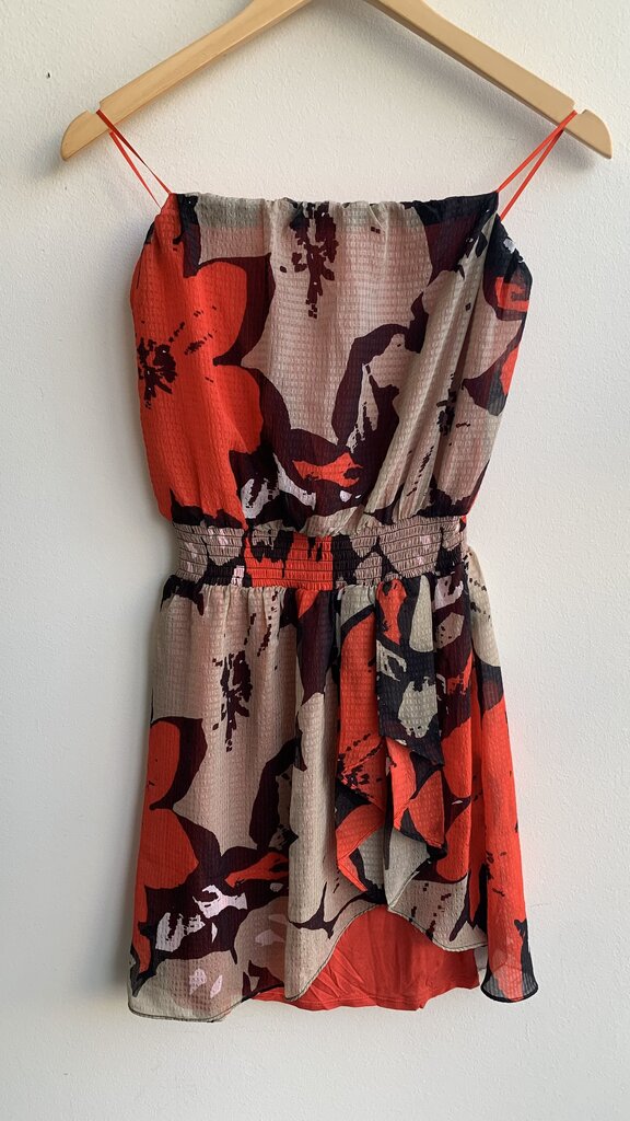 Pre-Owned Guess Red/Black Strapless Stretch Waist Dress (NWT)- Size X-Small