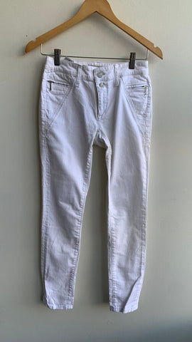 Pre-Owned Mavi White Skinny Zip Pant Denim- Size 25