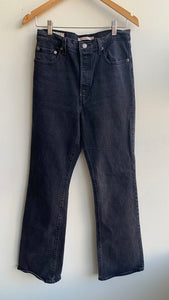 Pre-Owned Levi's Washed Black Ribcage Straight Jeans - Size 29