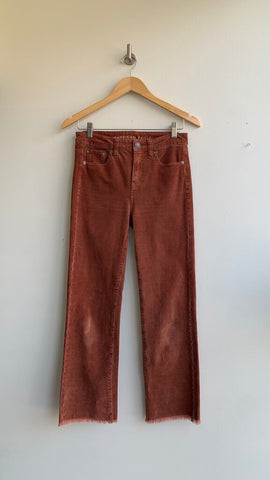 Pre-Owned American Eagle Rust Hi-Rise Crop Corduroy Pants - Size 0