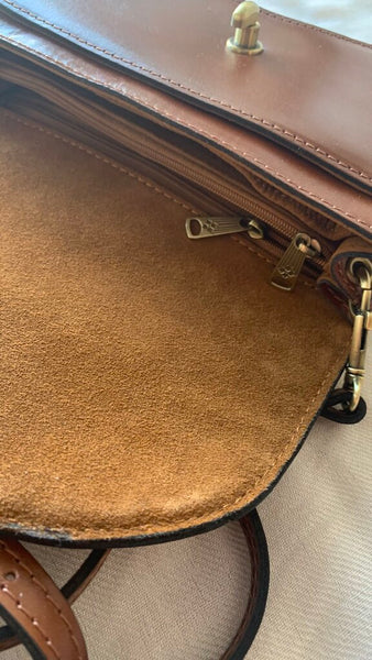 Pre-Owned Patricia Nash Brown w/ Natural Weave Small Crossbody
