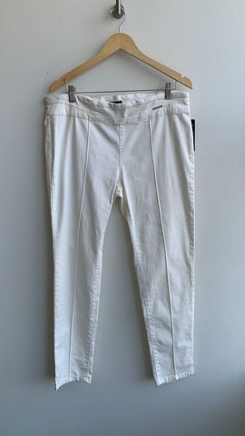 Pre-Owned Conrad C Collection White Front Seam Skinny Jeans - Size 14 (NWT)