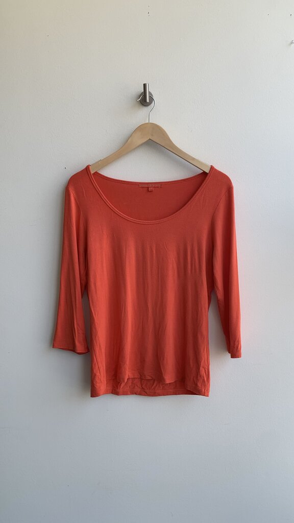 Pre-Owned CYC Orange Scoop Neck 3/4 Sleeve Top - Size Large